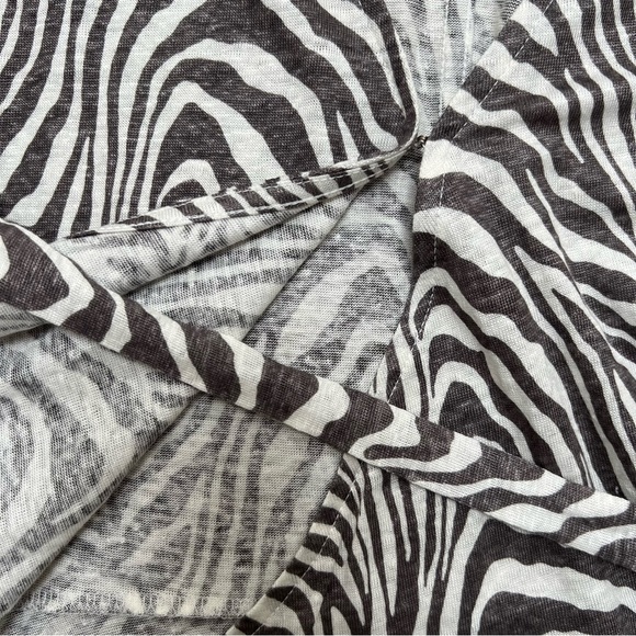 Banana Republic Zebra Print Linen Wrap Top - Picture 5 of 8